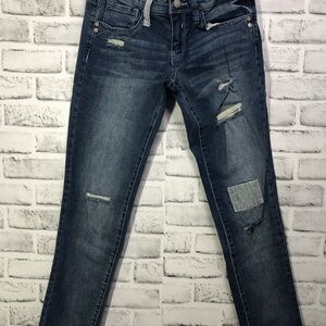 Mudd Women's Distressed Skinny Jeans - Dark Blue